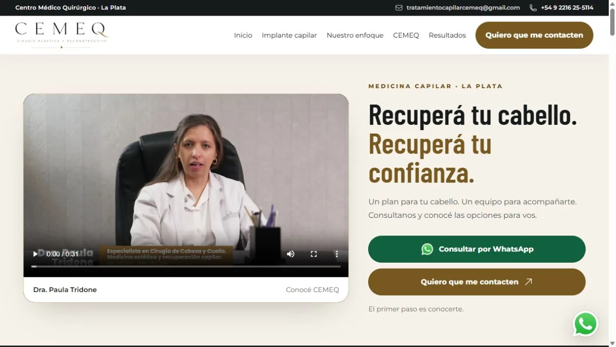 Sitio de CEMEQ Medicina Capilar · Medicina capilar · La Plata