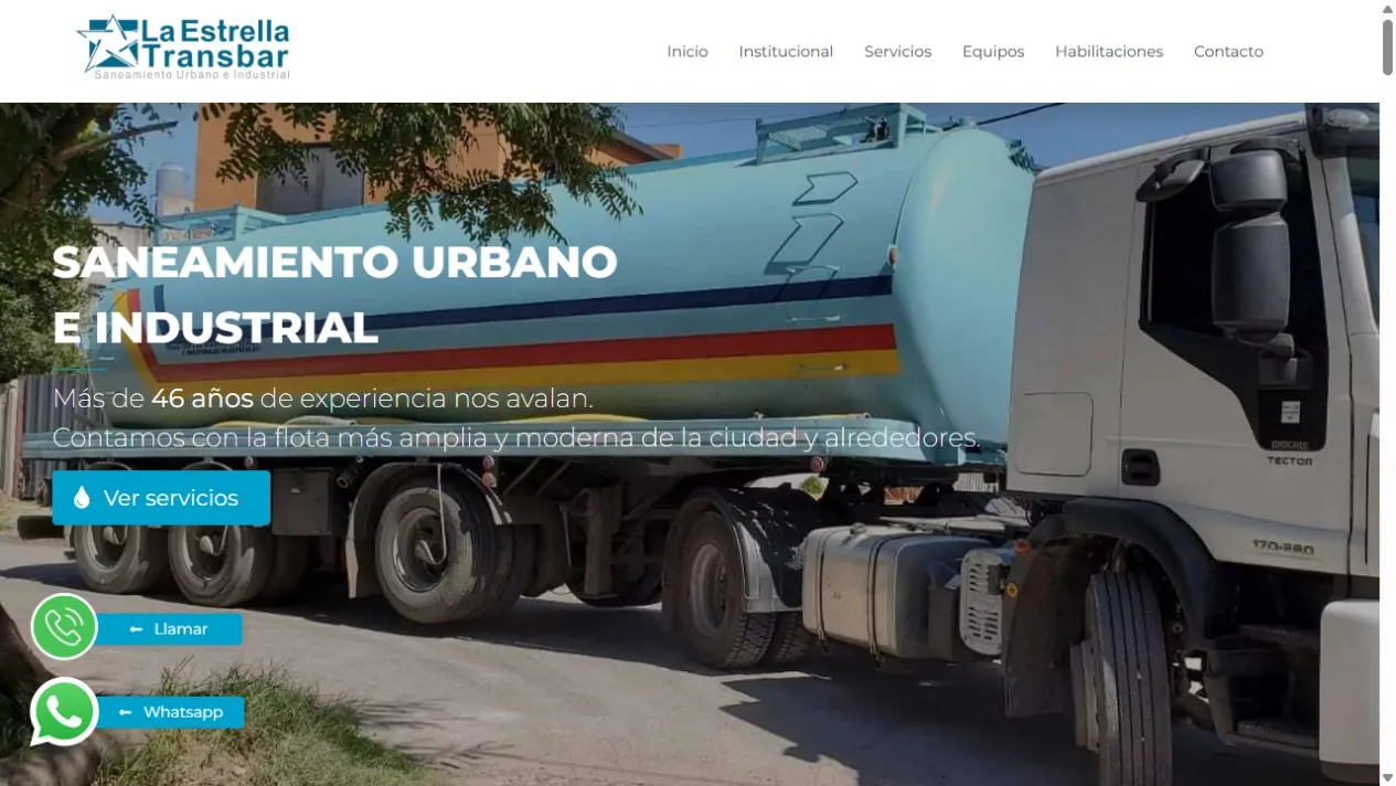Proyecto web de La Estrella con su servicio de saneamiento urbano e industrial